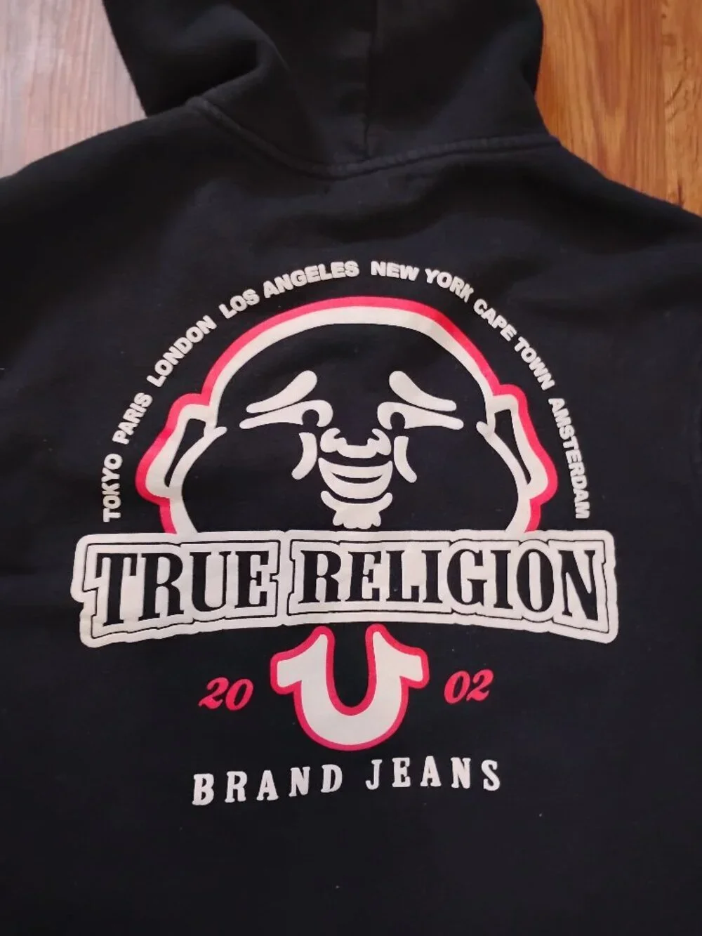 True Religion Sunrise Buddha Zip Hoodie Sweatshirt